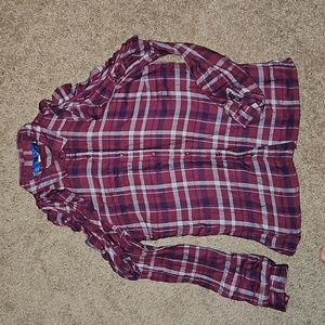 Blue Rain, size: Small, bugandy plaid